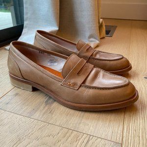 Tan leather loafers